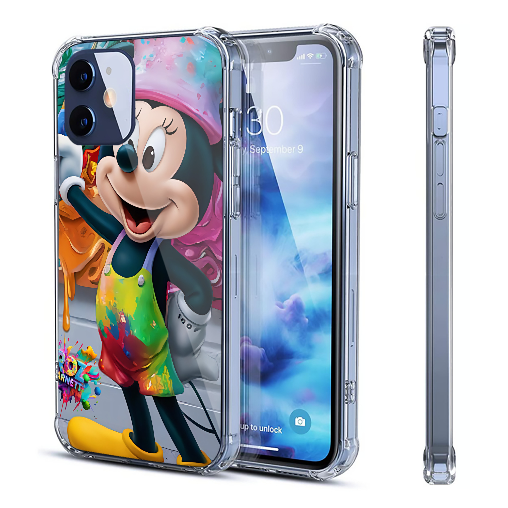 （画像用） ミッキーマウス Mickey Mouse 【iPhone 12シリーズ対応】透明スマホケース（クリアソフトケース）